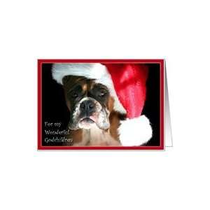  Merry Christmas to my godchildren dad Boxer Dog Card 