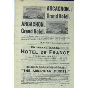  Arcachon Grand Hotel Advert Biarritz France Gassion