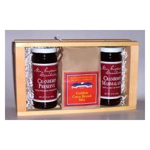  New England Wood Gift Crate w/Two Jars and Buttermilk 