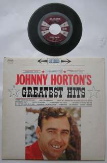 JOHNNY HORTON GREATEST HITS LP + 45RPM SINK THE BISMARK  