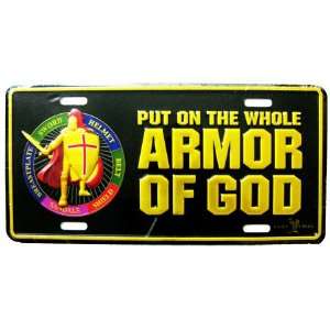   Car License Plate   Armor of God Solider & Shield Logo Automotive