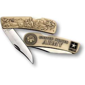  Army Lockback Knife   Small Bronze Antique Everything 
