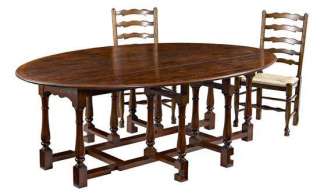 Reproduction English Double Gateleg Oval Dining Table, End Drawers 