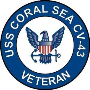  US Navy USS Coral Sea CV 43 Ship Veteran Decal Sticker 3.8 