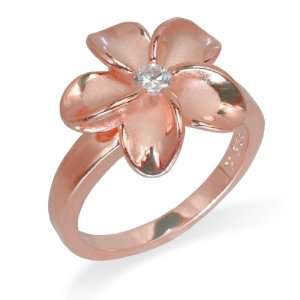  Flower Ring with 14K Rose Gold Finish   15mm Honolulu 