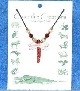 DRAGONFLY NECKLACE TOTEM GARDEN POND INSECT FROG PAD 47  