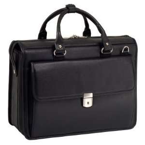  Gresham Black Leather Litigator Laptop Briefcase by 