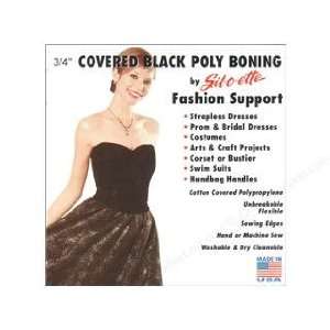  Covered Poly Boning 3/4 Inch Wide 12 Yds Blk