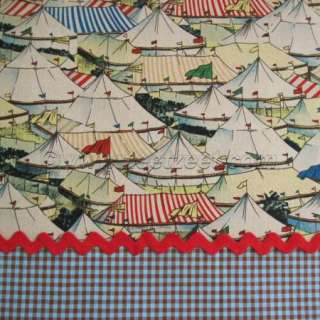 CIRCUS TENTS Khaki Shelburne Museum Reproduction Printed Quilt Fabric 