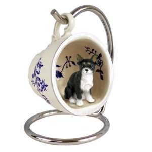  Chihuahua Blue Tea Cup Dog Ornament   Tri Color: Home 
