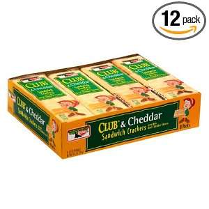 Club Sandwich Crackers & Cheddar, 8 Count Box (Pack of 12)