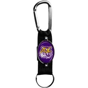 LSU Tigers Black Carabiner Clip Keychain