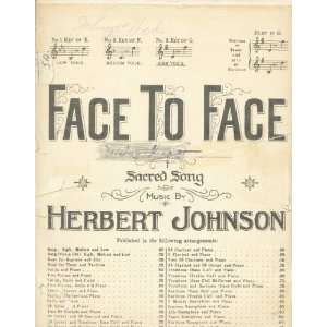  Face to Face High Voice Key of G: Herbert Johnson: Books