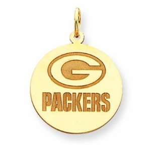  14K Green Bay Packers Logo Large Round Charm Everything 