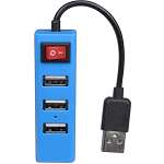 Port USB 2.0 Hub 480Mbps w/On & Off Switch Blue New  
