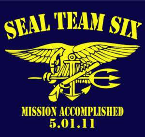 SEAL TEAM SIX Osama Bin Ladin 6 navy t shirt Large  
