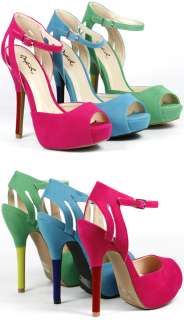   Pink Velvet Open Toe Ankle Strap Platform Sandal 8 us Qupid Heigl 59