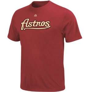  Majestic Houston Astros Brick Red Official Wordmark T 