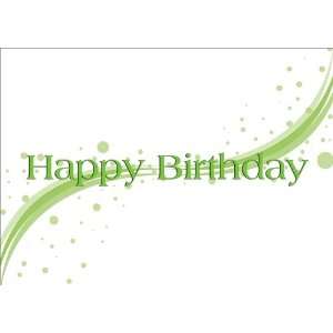  Green Swish Birthday Card   100 Cards 