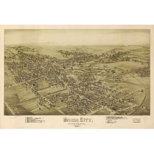Historic Panoramic Map Union City, Erie County, Pennsylvania 1895 