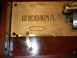 ANTIQUE 1890s REGINA MAHOGANY MUSIC BOX FOR 8 DISC  