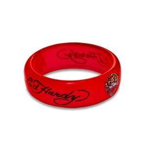 Ed Hardy Love Kills Slowly Red Bangle PRE OWNED Jewelry
