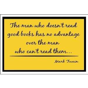  Twain Good Books  yellow Teacher Large Poster by CafePress 