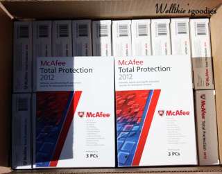 McAfee Total Protection 3 PC 2012   AUTHENTIC RETAIL BOX   BRAND NEW 
