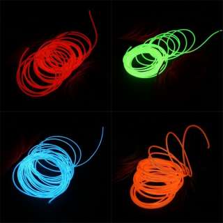 4x5m El Wire Neon 4 Color Glow Light Strip 12V Inverter  