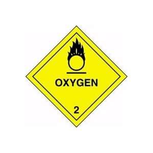  Standard DOT Labels OXYGEN (W/GRAPHIC) 4 x 4