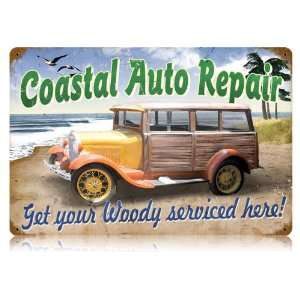  Coastal Auto Repairs   Woody Station Wagon Sign: Patio, Lawn & Garden