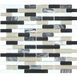   Glacier Mountain Rectangles Glass and Stone Mosaic Avalanche G0603