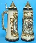 German Beer Stein with Gold Colored Relief 1L Made in 