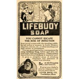 1911 Ad Lifebuoy Soap Escape Infection Lever Brothers   Original Print 