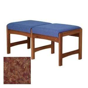 Two Person Bench   Mahogany/Rose Water Pattern Fabric  