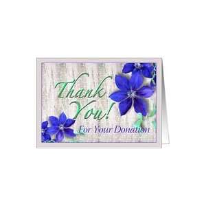  Donation Thank You Purple Clematis Card Health & Personal 