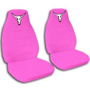 Hot pink Cow skull seat covers for a 1999 2001 Ford F 150. Two 