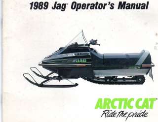 1989 ARCTIC CAT JAG SNOWMOBILE OPERATORS MANUAL  