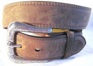 New Ariat western lace Mens Belt with stitching 32 36 distressed 