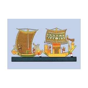 Boats from the Tomb of Ramses III at Thebes 24x36 Giclee  
