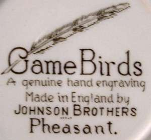 JOHNSON BROTHERS china GAME BIRDS cream DINNER PLATE #4  
