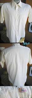 Manhattan Vintage 70s WHITE MOD DRESS SHIRT MENS M 16  