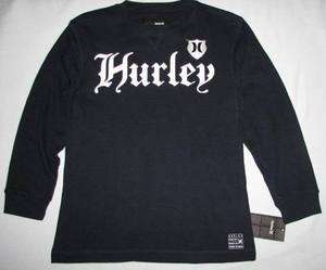 NEW LITTLE BOYS HURLEY LONG SLEEVE THERMAL SHIRT TRUE NAVY SIZE 4 