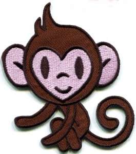 Monkey ape chimp animal retro applique iron on patch FREE SHIP, NO 