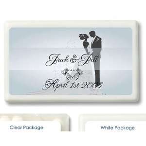 Baby Keepsake: Blue Kissing Bride and Groom Design Personalized Mint 