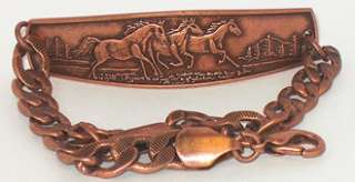 GALLOPING HORSES COPPER CHAIN BRACELET   JEWELRY NEW  