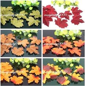 200 Fall Maple Leaves Silk Petal Wedding Decoration Multicolor  