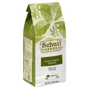 Schuil Coffee Kona Hawaii Blend Coffee Ground, 12 ounces (Pack of 2)