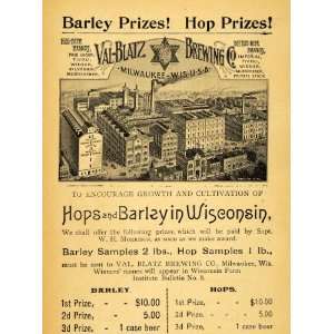  1893 Ad Val Blatz Brewing Brewery Milwaukee Contest 