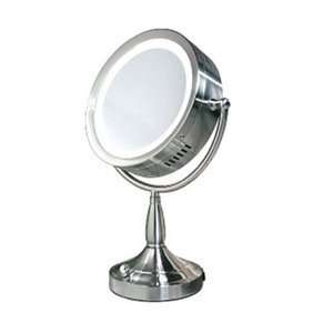   Zadro RDV68 Double Sided Round Lighted Make Up Mirror, Satin: Beauty